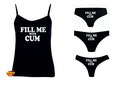 Fill Me Camisole , Cami Tank Top , Hot Wife Clothing , Cotton Lingerie , Set Of Camisole Thong Bikini Boyshorts , Cumslut , Naughty Panties