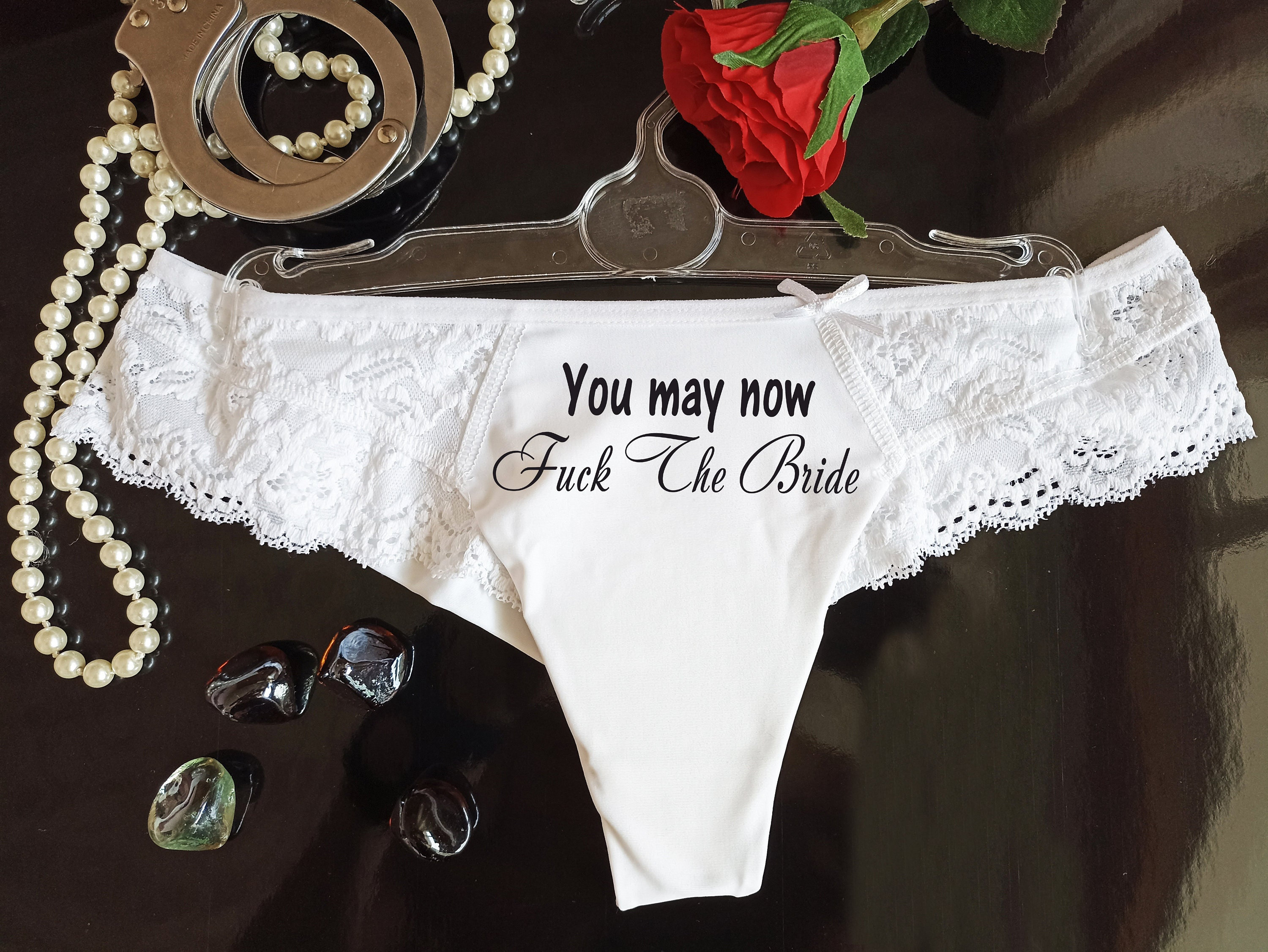You May Now Bang the Bride Thong Wedding Lace Thong Bridal Etsy Canada