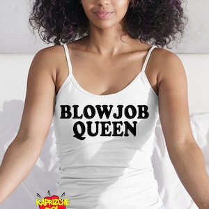 Camisole Blowjob Queen,Cami Tank Top, HotWife Clothing,Cotton Lingerie, Set Of Cami Thong Bikini Boyshorts,Hot Clothing,Sex Clothing,Fuck me
