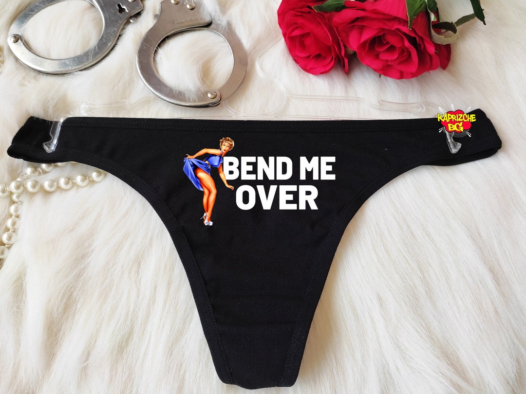 Bend Me Over Thong,hotwife Clothing, Daddy BDSM Crotchess Thong, Gift