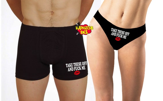 Take These Off Couple Matching Underwear, Naughty Panties And Men  Boxers,Gift For Him And Her, Funny Panties,Valentines Gift For Men,For Her  -  Polska