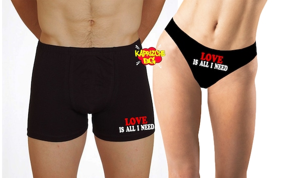 Love All I Need, Sexy Couple Matching Underwear, Valentines Day Gift,  Matching Underwear Couple Set, His and Hers Underwear, Matching Undies -   Canada