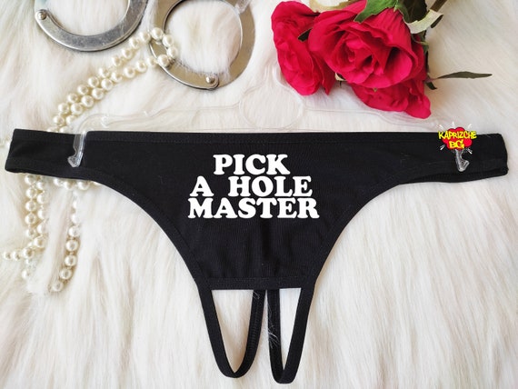 Pick A Hole Master Panties Naughty Lingerie, Hotwife Clothing, Daddy Slut  Thong , Sexy Cotton Panties , Personalized Thongs,crotchless Thong -   Canada