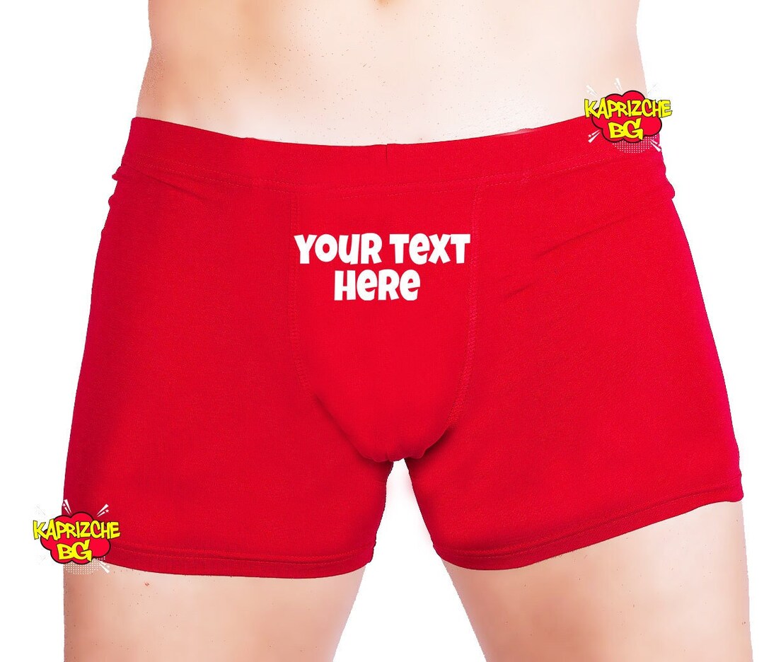 Personalized Boxers Briefs With Your Text, Custom Underwear, Wedding