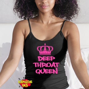 Deep Throat Queen Camisole,Cami Tank Top, HotWife Clothing,Cotton Lingerie, Set Of Cami Thong Bikini Boyshorts,Hot Clothing,Sex Clothing,