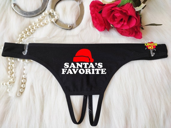 crotchless sexy christmas lingerie Be Naughty Bad Girl, Sexy Christmas Panties , Party Holiday Gift , Panty  Xmas, Womens Christmas Lingerie, Naughty Girl Crotchless Thong main image 1