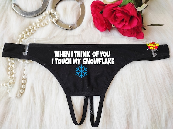 I Touch My Snowflake , Sexy Christmas Panties , Party Holiday Gift , Panty  Xmas, Womens Christmas Lingerie, Naughty Girl Crotchless Thong - Etsy