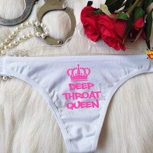 Deep Throat Queen Thong Panties, Sexy Naughty Thong Panties,g-string