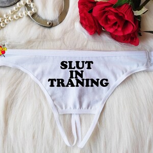 Slut In Traning, Crotchless Panty, Fetish Lingerie, Open Panties, Kinky Lingerie, Graphic Panties, Cuckold Ideas, DDLG, Crotchless Lingerie