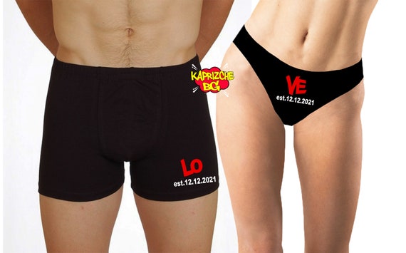 Love Est Your Date, Naughty Panties and Men Boxers Brief, Couple