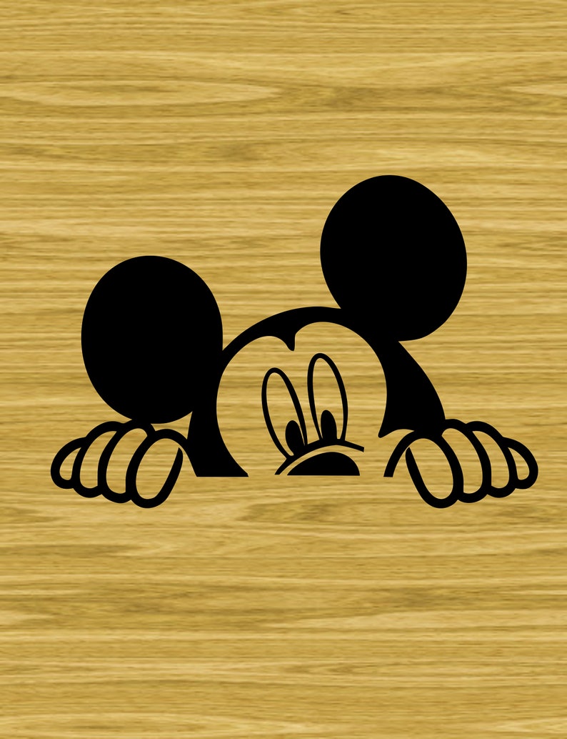 Mickey Mouse Peeking Svg Vector Files for Silhouette | Etsy