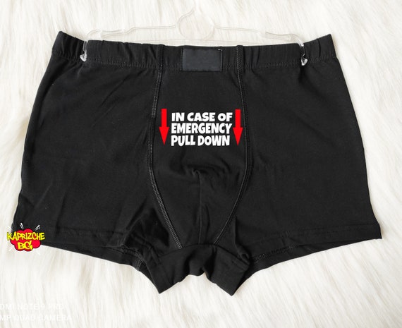 Pull Down, Mens Naughty Boxers Brief,funny Husband Boxer Gift