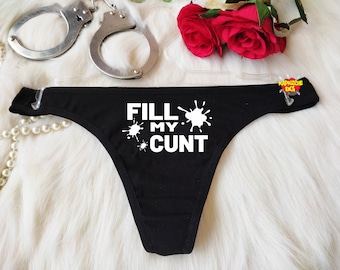 Fill My Cunt Panties, Black Sexy Thong Panty, Creampie Me, Give Me Your Cum, Fetish Panties, Valentine Sexy Gift, Finish In Me