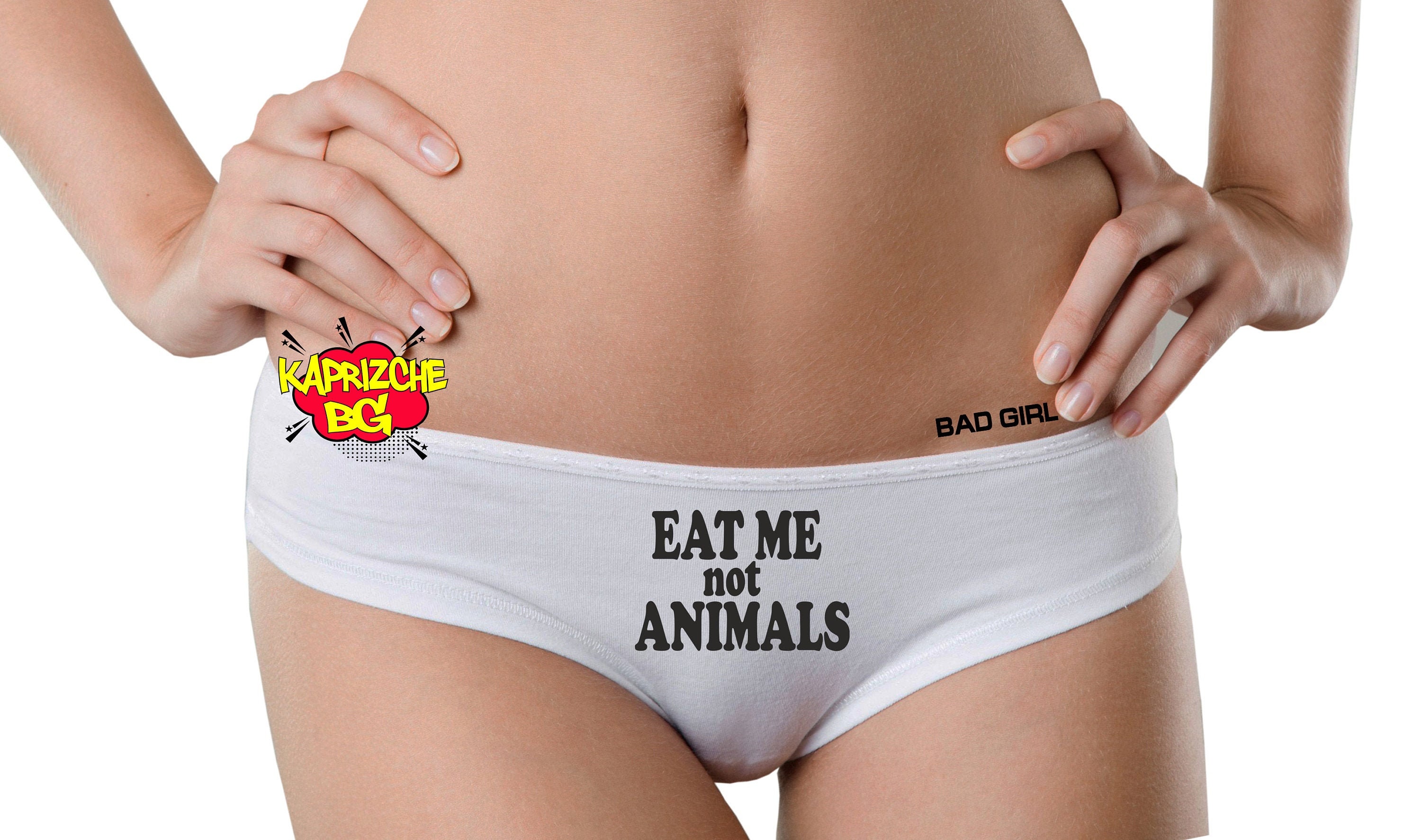 Eat Me Not Animals Boyshorts Panties , Black Sexy Cotton Panties