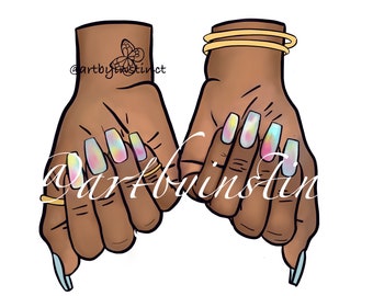 Png Long Nails On Hand Acrylic Nails Clip Art Etsy