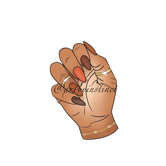 Long Nails PNG Nail Tech Clip Art Hand With Long Nails PNG - Etsy