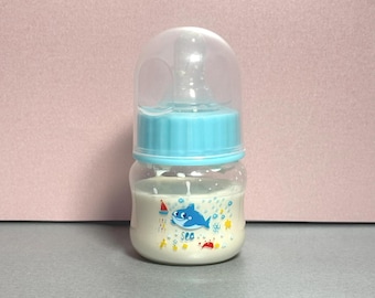 Blue Shark Printed Reborn Fake Milk Bottle 50ml