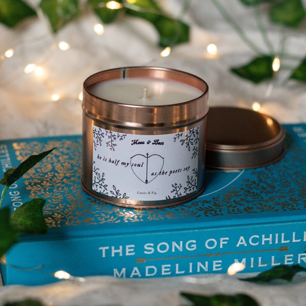 Song of Achilles  "He is half my soul, as the poets say" Hand Poured Soy Candle | Book Candle | Book Gifts | Bookish