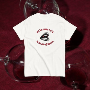 Canine Teeth T-Shirt | Red Wine Supernova T-Shirt | Sapphic Merch Retro Vampire Graphic Tee | Gift for her