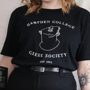 Hampden College Greek Society College T-Shirt | The Secret History | Dark Academia | Book Merch