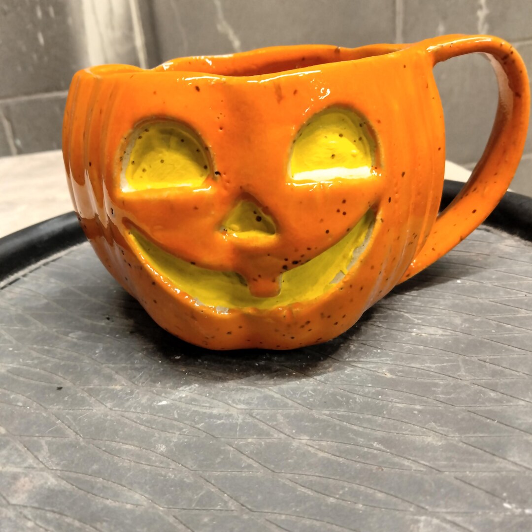 Halloween Jack O Lantern Pumpkin Mug / Cup Handmade Ceramic - Etsy