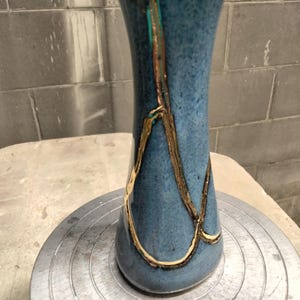 Kintsugi Style Bud Vase  About 7 Inches Tall