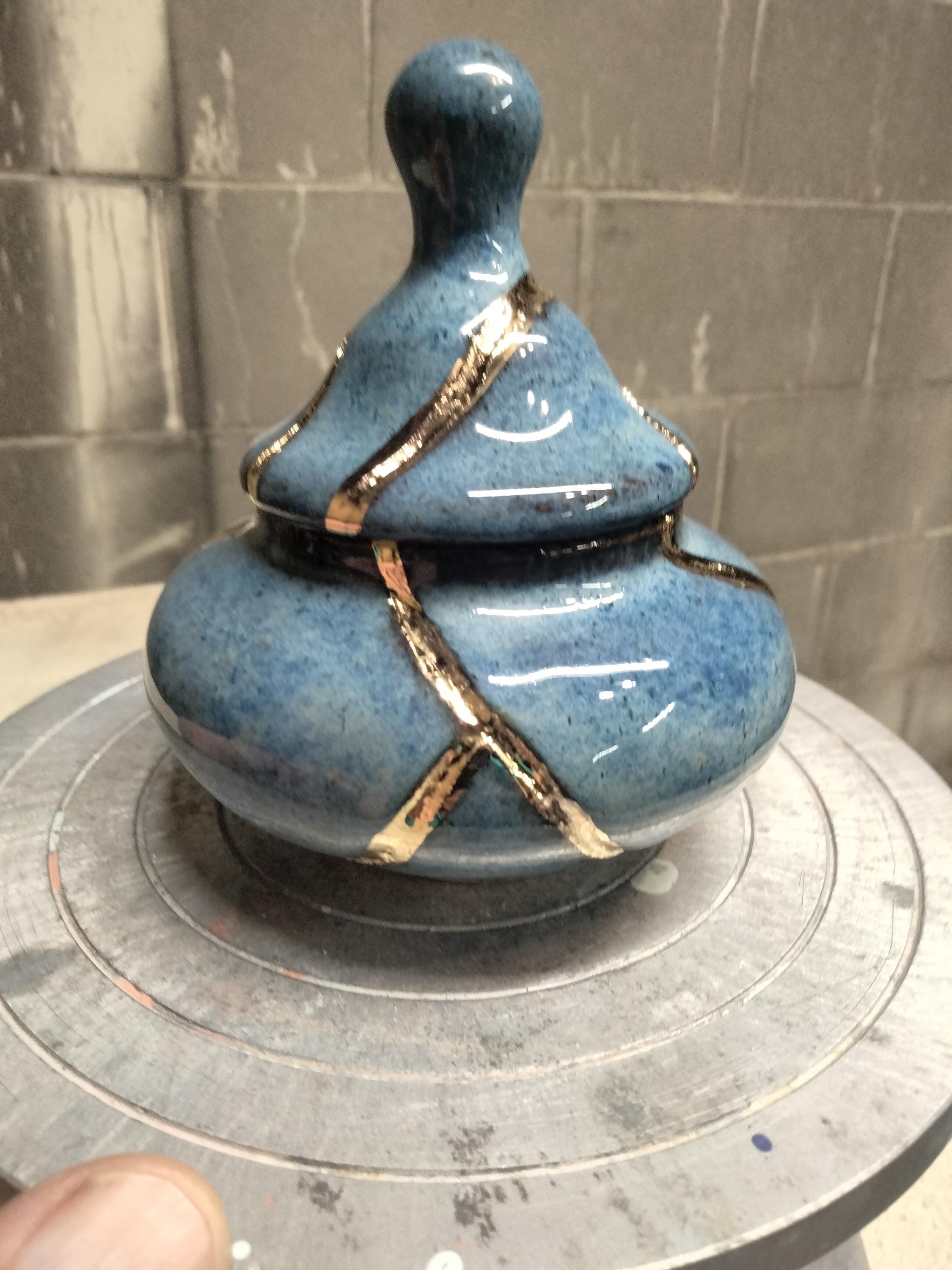 Kintsugi Jar With Lid - Etsy