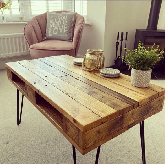 Handmade Rustic Coffee Table or End Table. Made From Recycled