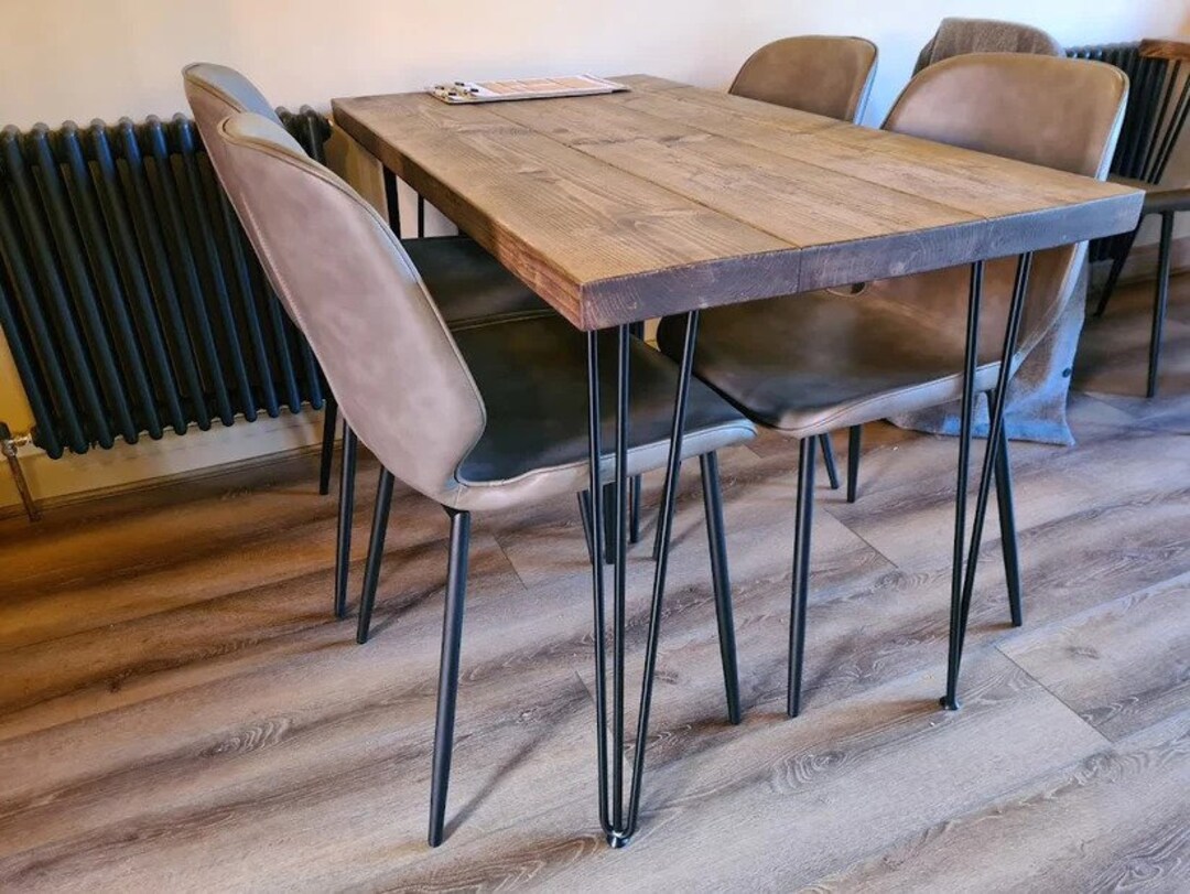 Rustic Chunky Dining Table - Reclaimed Style With Hairpin Legs - Etsy UK