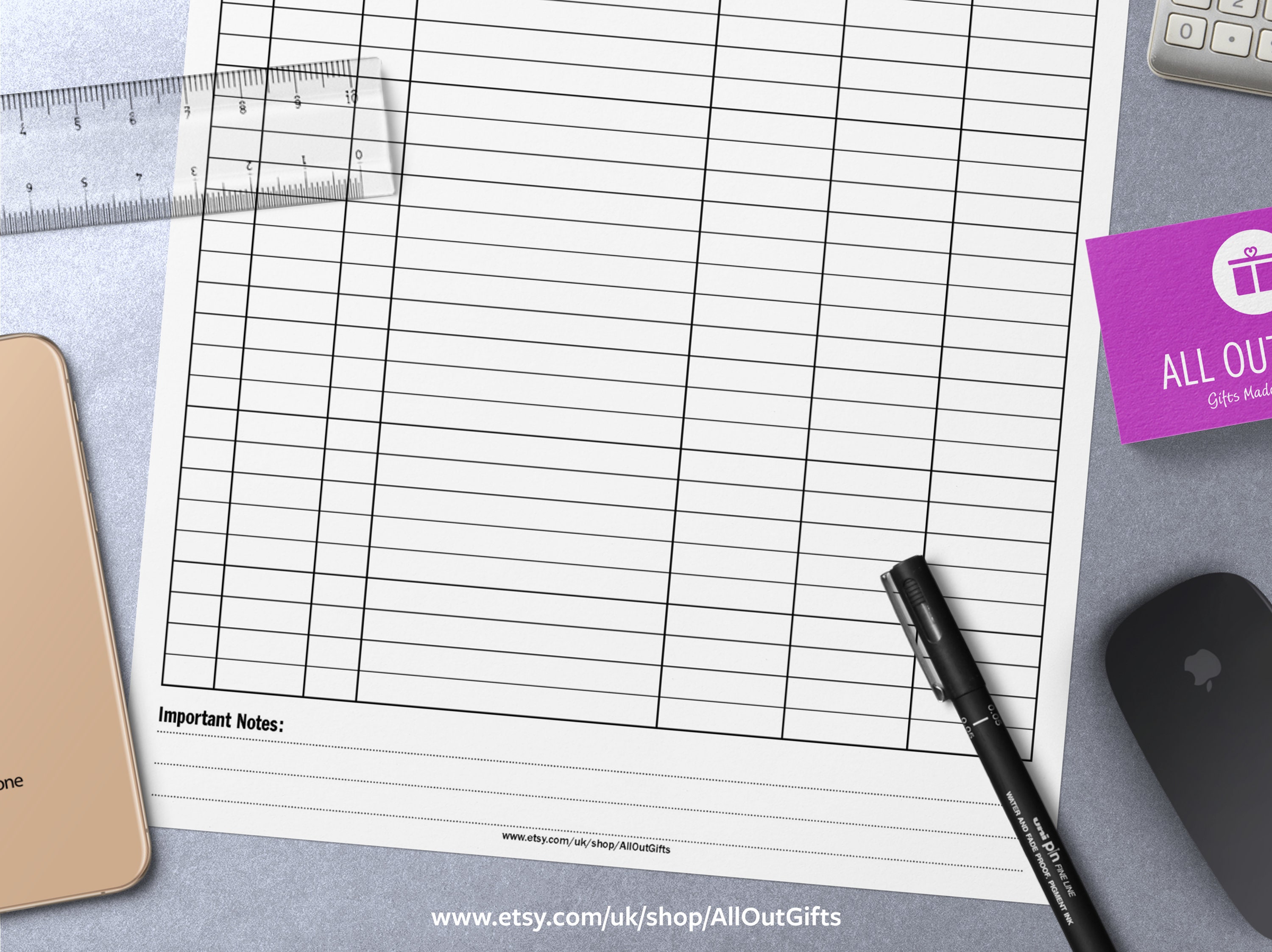 Accounting Ledger, Bookkeeping Printable Document PDF, JPG Files ...