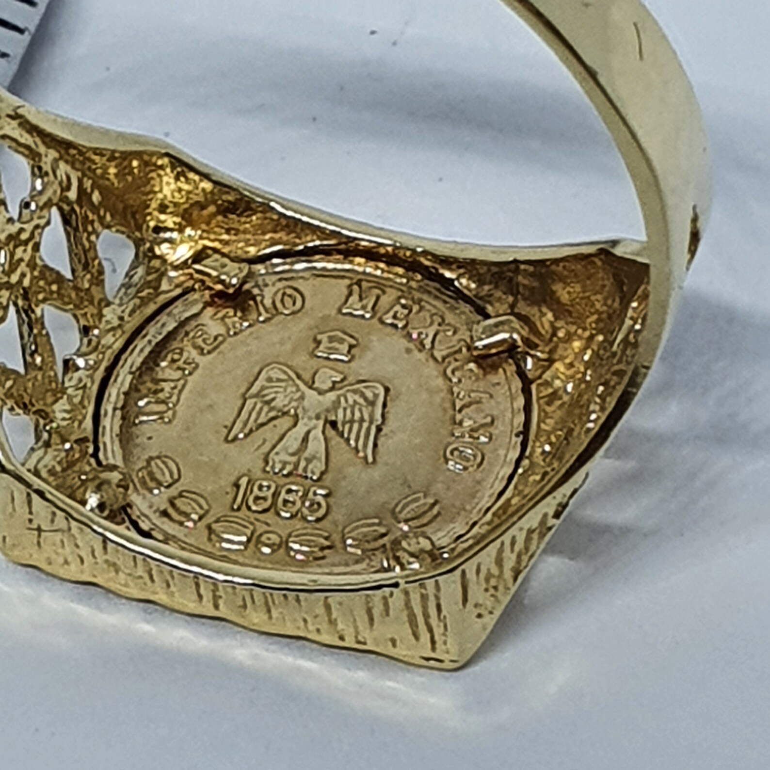 Gold Ring With Maximilian Emperor Coin Square Faced Etsy