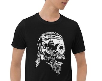 Camiseta vikinga / Camisa Viking Skull / Camisa vikinga / Calavera vikinga / Camisa Valhalla / Camiseta unisex de manga corta Viking Skull