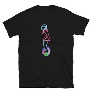 Unicycle Shirt, Neon E-unicycle, Unicycling Shirt, Unicyclist Gift, Unicycle Gift, Unicyclist Shirt, Electric Unicycle Unisex T-Shirt