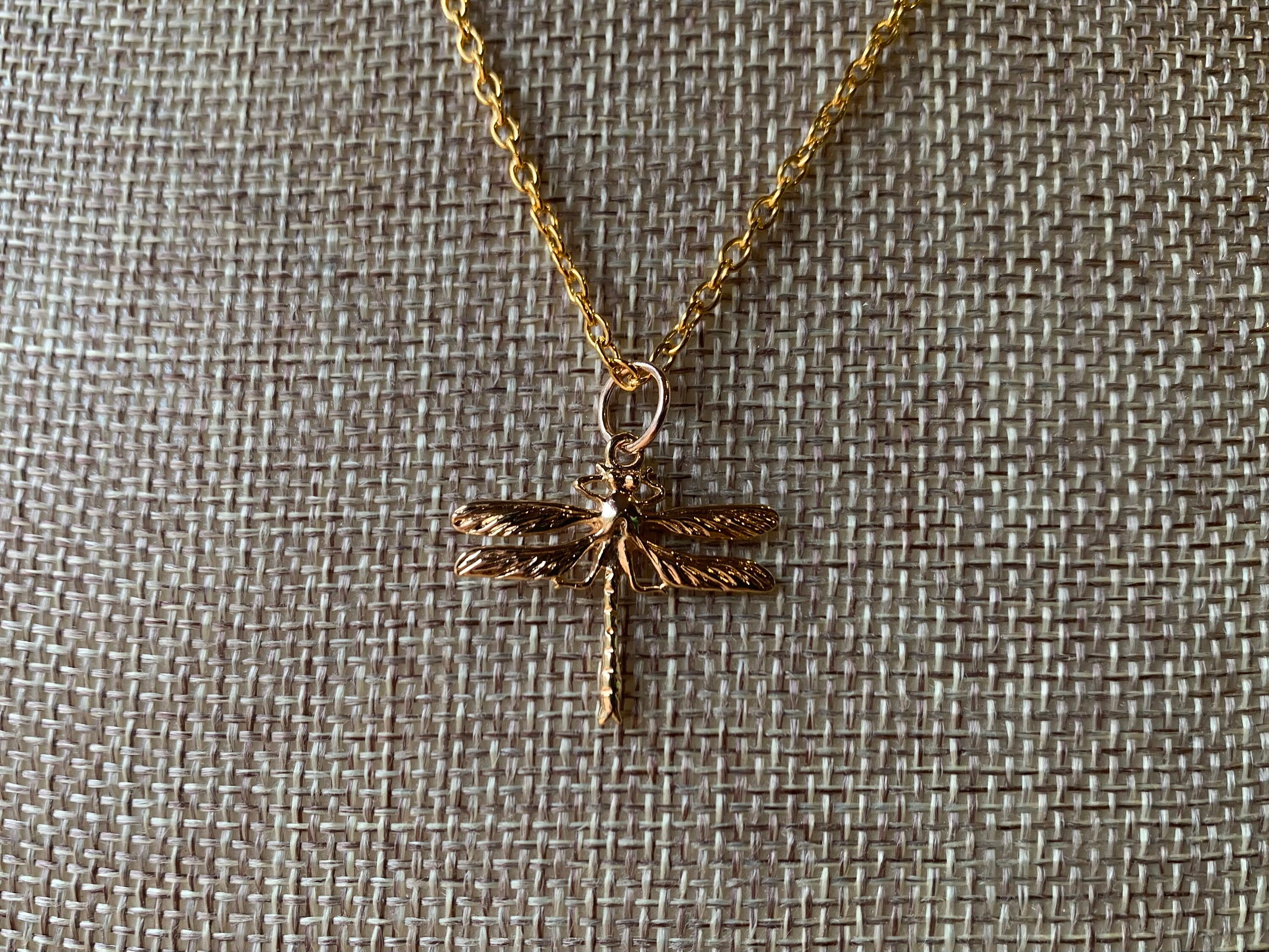24ct Gold Dragonfly Necklace Etsy