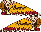 Indian Motorcycles War Bonnet Vinyl Decal Sticker Helmet Bike Club USA 7 quot