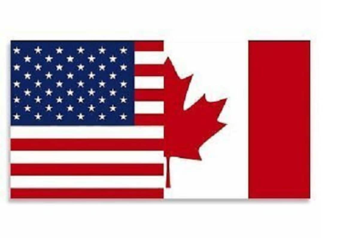Half USA Half Canada Flag American/Canadian Decal Sticker Etsy