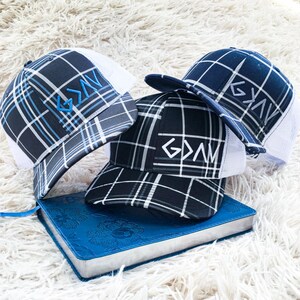 God is greater than the highs and lows embroidered plaid hat