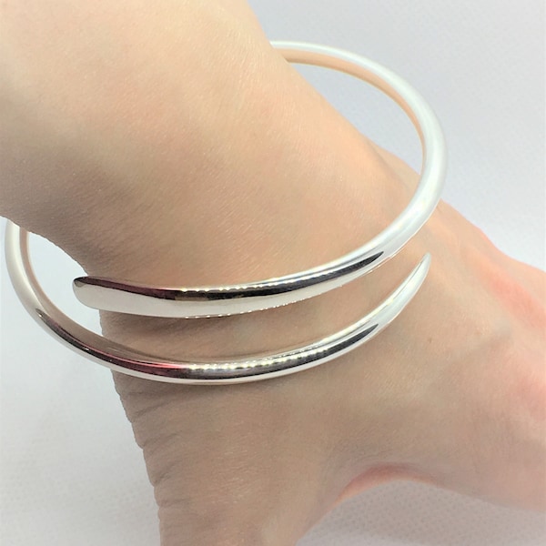 Chunky Silver Bangle - 925 Sterling Silver - Made to Your Size - Solid Silver Bangle - Optional in Alloy - Gift for Her - Perfect Gift -