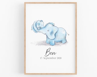 Baby gift birth poster whale baby gift for boys and girls for birth