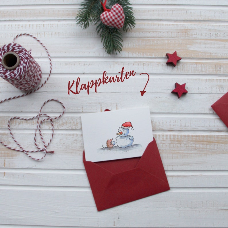 Weihnachtskarten Set MäuseWeihnachten mini A7 Kinder Etsy