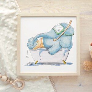 Children's picture elephant in the bathtub image 4