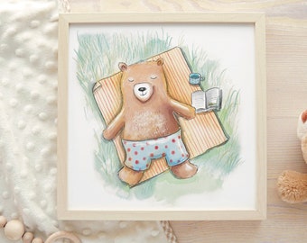 Picture Children's Room Square Decoration Children's Picture Bear Gift Birth