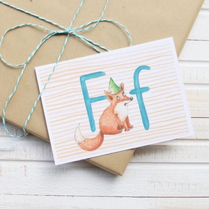 F wie Fuchs - Buchstabenkarte F - ABC - Postkarte