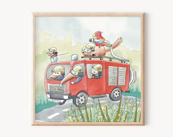 Fire brigade picture for children