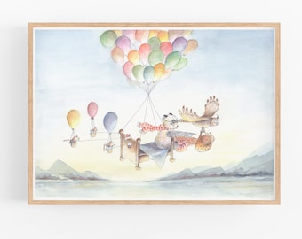 Children's picture "Air Balloon Trip" Decoration Children's Room