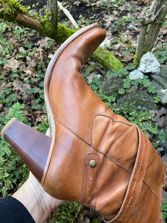 1970s Bohemian Stacked Heel Boots Made 