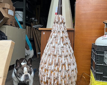 Massive floor lamp MCM pottery Maurice Chavilgnac 1960s