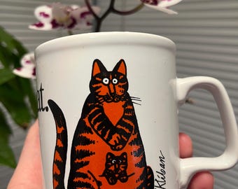 Kilncraft Vintage Cat Kangaroo Mug, 1980s Festive Design