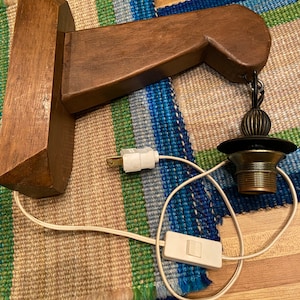 Mid century Nanny Still arts and crafts style oak? Or other wood sconce wall mounted light fixture
