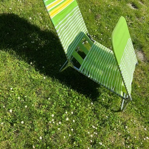 Mid century folding garden recliner lounger 1970s aluminum NOT FREE shipping unless you&#39;re in N.A